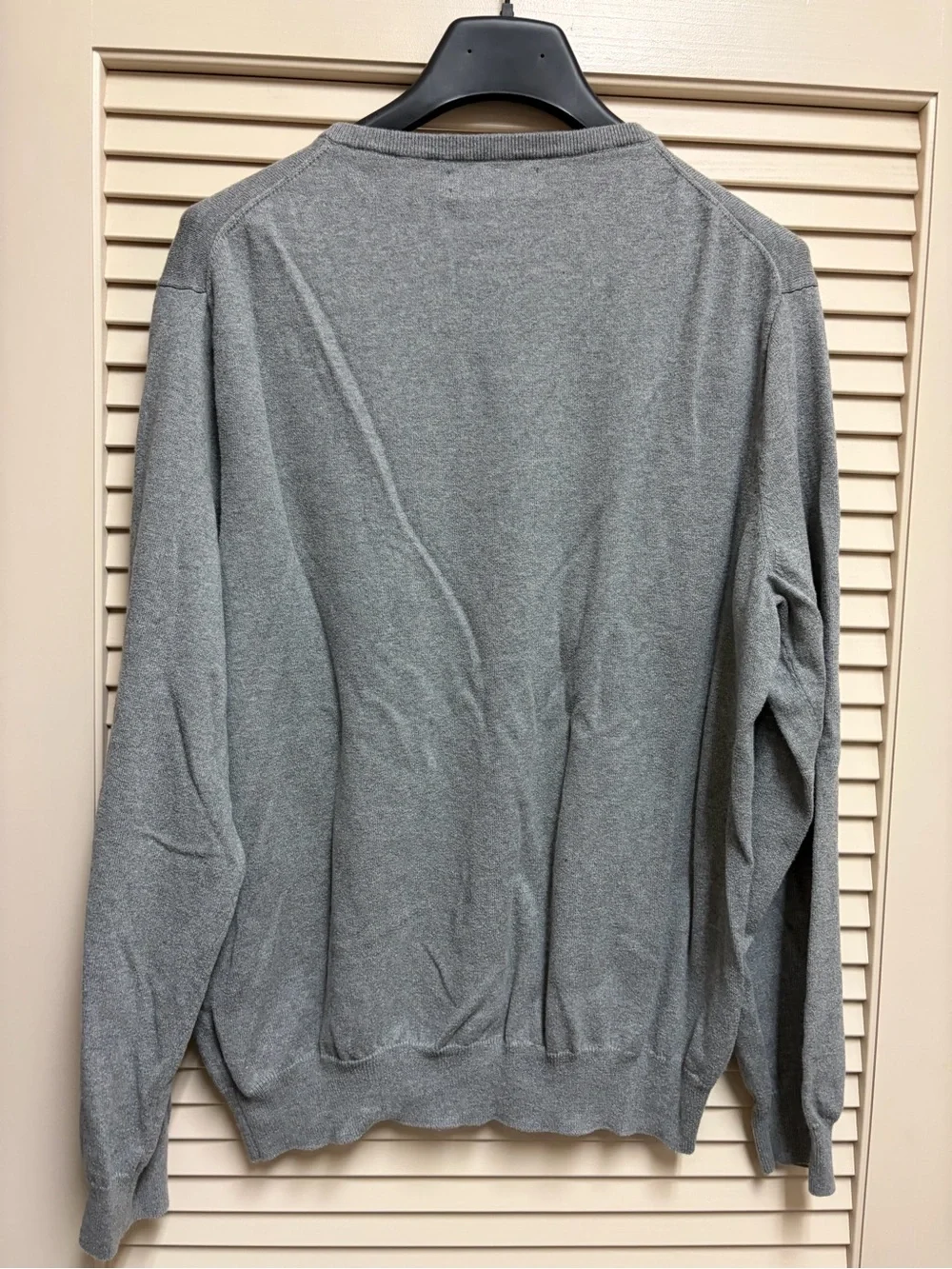 J Crew Sweater Mens XL Gray Cotton Cashmere Crewneck Knit Pullover Preppy